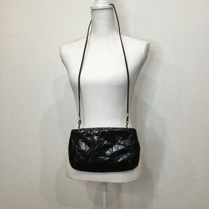 VINTAGE Handbag by Sylvia Cee Black Snake Skin Crossbody